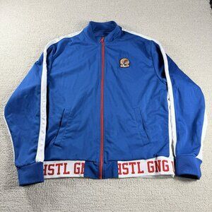 Hustle Gang Logo Full Zip Knit Track Jacket Blue Men’s Size XXL